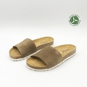 BioStep Brown Suede Slide Sandals